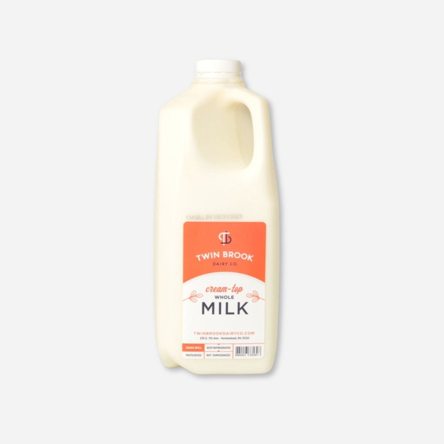 Grass-fed Whole Milk, Cream-Top Milk 1/2 gallon