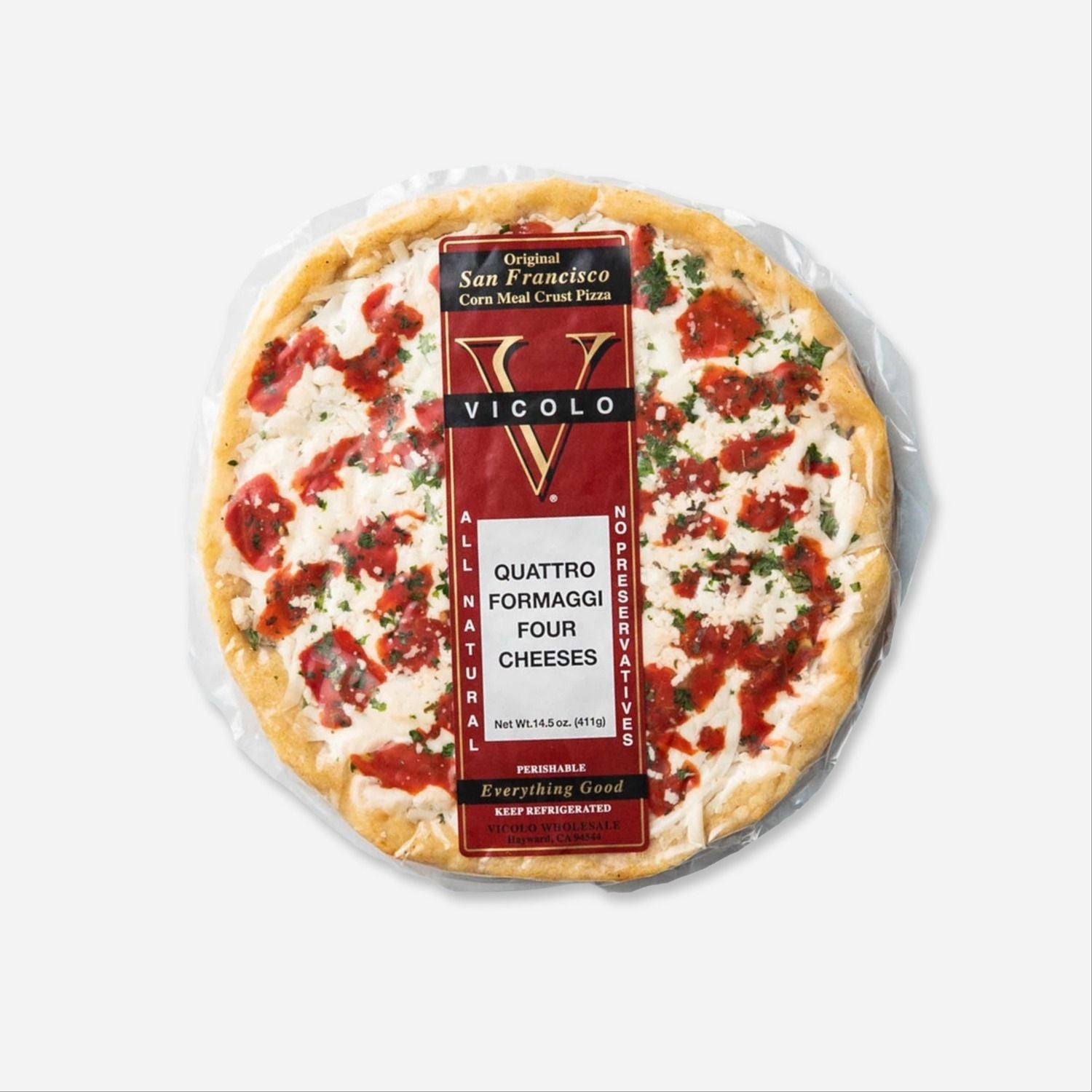 Quattro Formaggi Corn Meal Crust Pizza