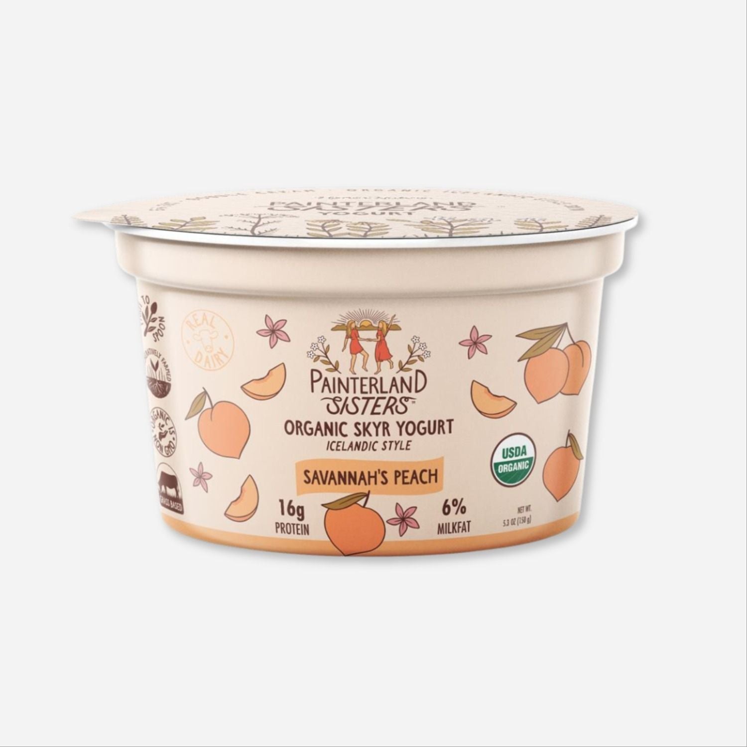 Organic Savannah's Peach Skyr Yogurt