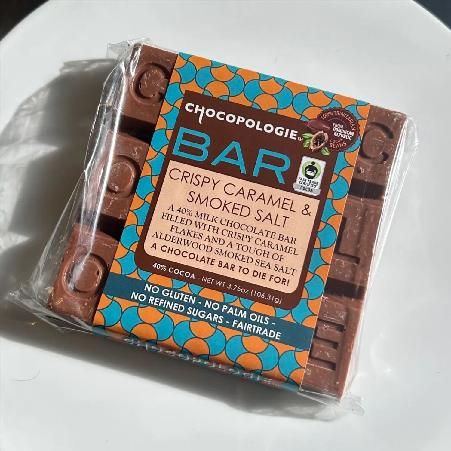 Milk Chocolate with Caramel Flakes & Smoked Salt