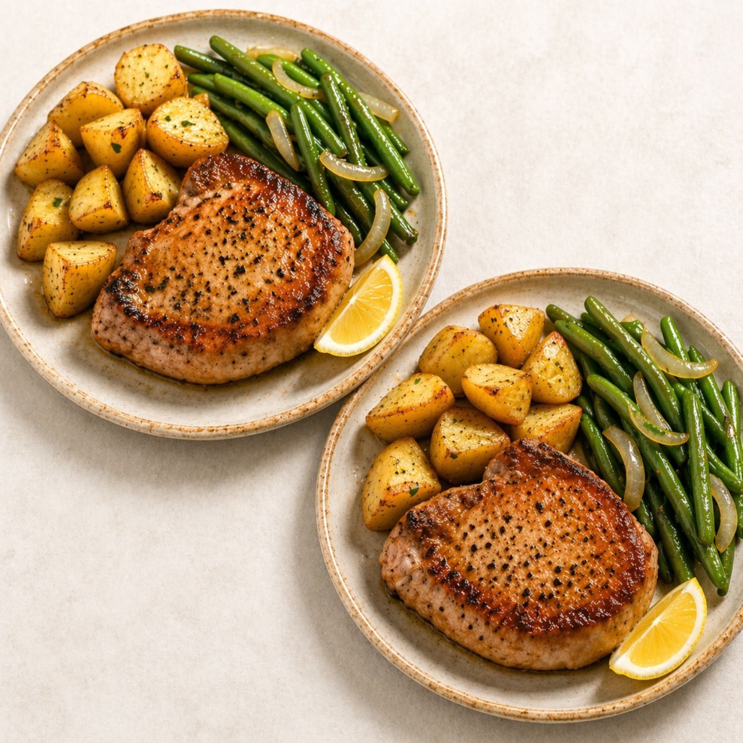 Pork Chop, Greens Beans, and Potato Meal Kit